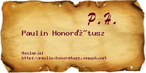Paulin Honorátusz névjegykártya